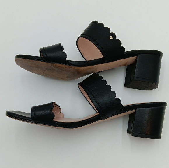 KATE SPADE New York Scalloped Edge Sandal  BLACK size 6 - Picture 6 of 12